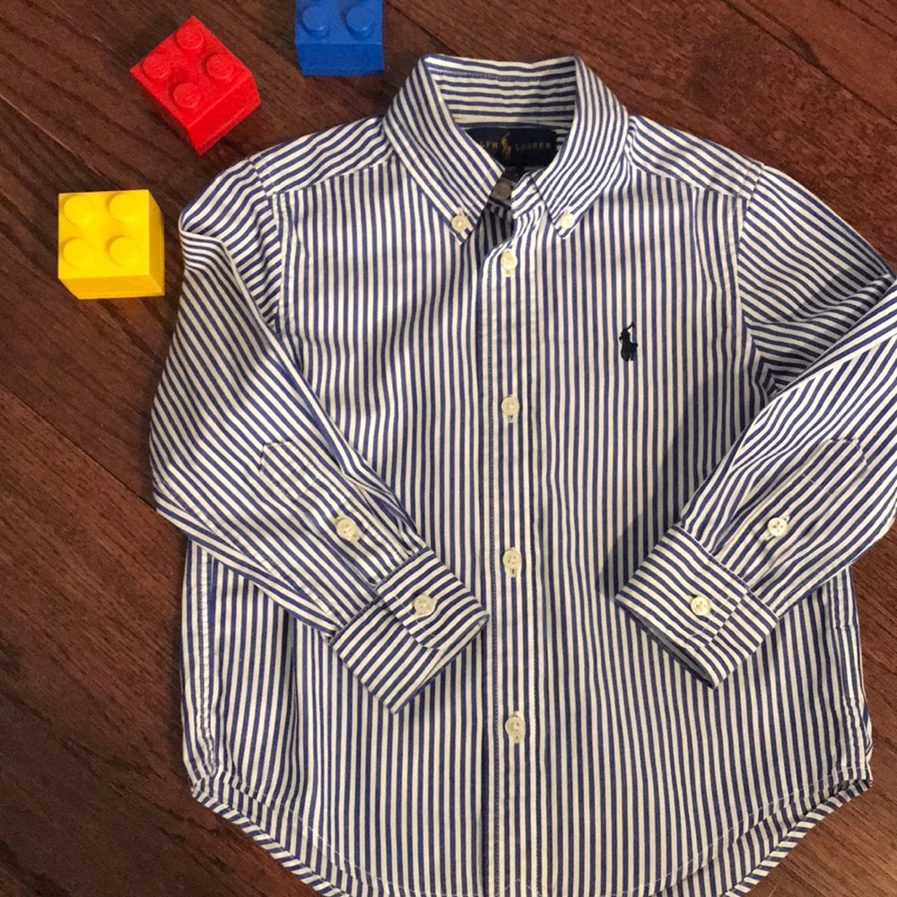 Ralph Lauren blue & white button down shirt 2T